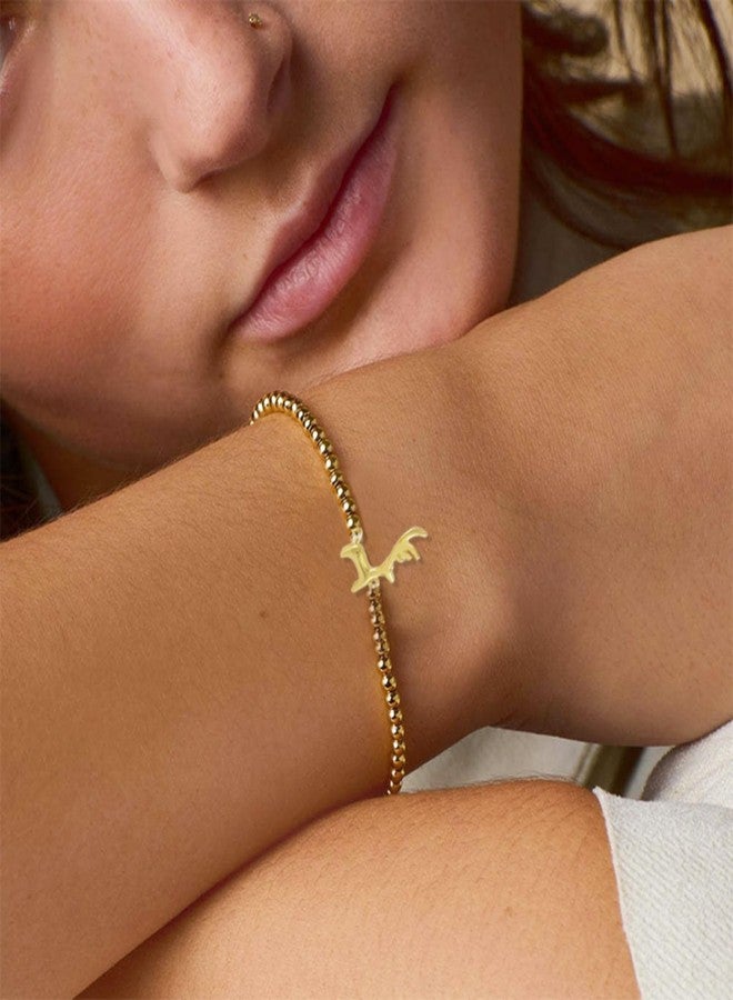 WCRAZYE Christmas Bracelet for Women Delicate Gold Bead Snowflake Reindeer Santa Claus Candy Cane Bracelets Christmas Accessories Jewelry Gift (Reindeer) - Image 3